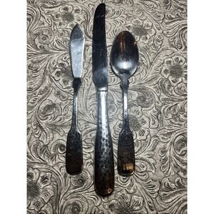 3 Towle HAMMERSMITH Stainless Flatware Mixed Spoon, Knife, Cheese Knife‎